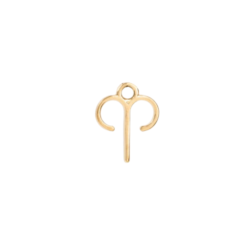 Aries zodiac charm in 22K gold-plated finish