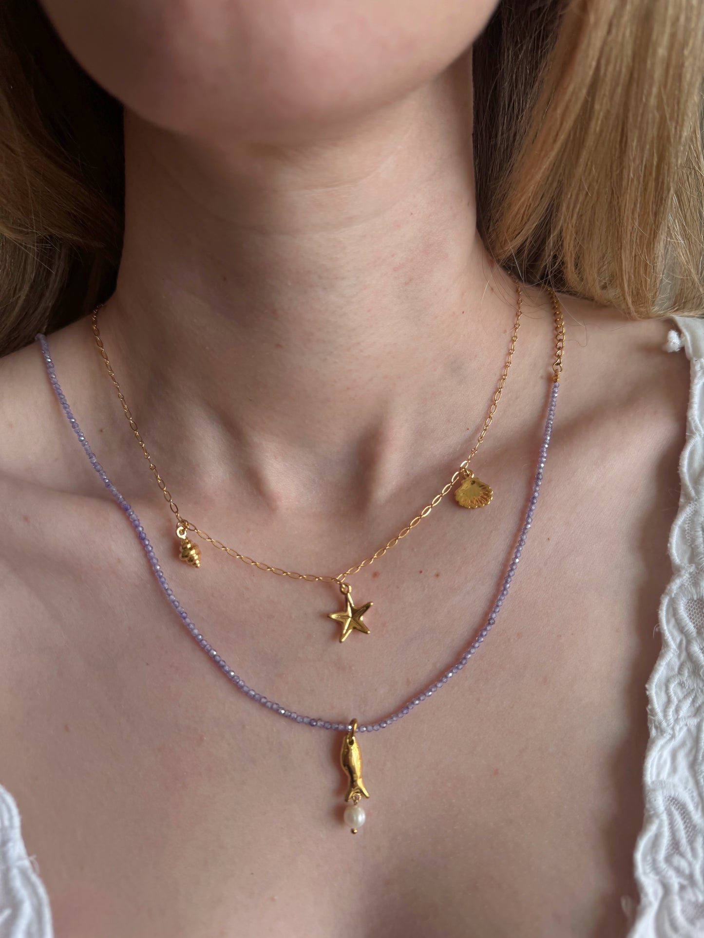 The Lilac Drift – Fish Pendant Necklace