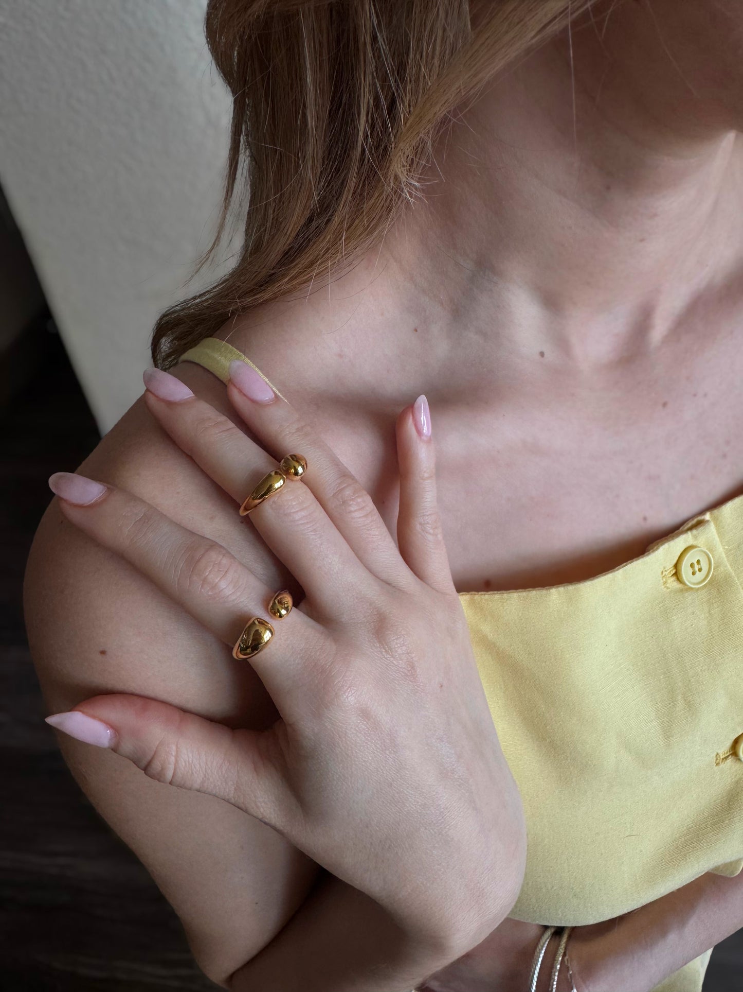 Dune Half Gold Ring | Sculpted Minimal Statement Band
