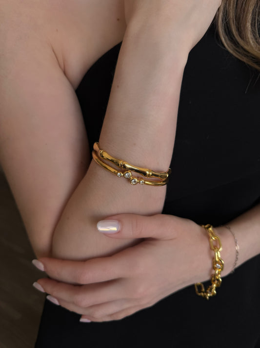 Multiple Sparkle Gold Cuff
