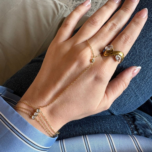 Ava hand chain bracelet worn on hand