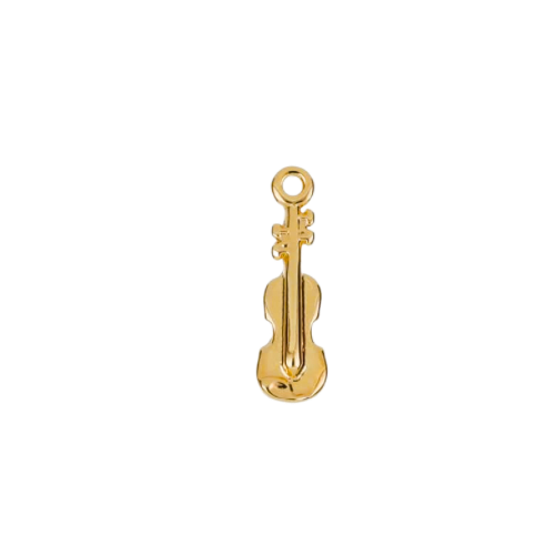 Violin charm in 22K gold-plated finish