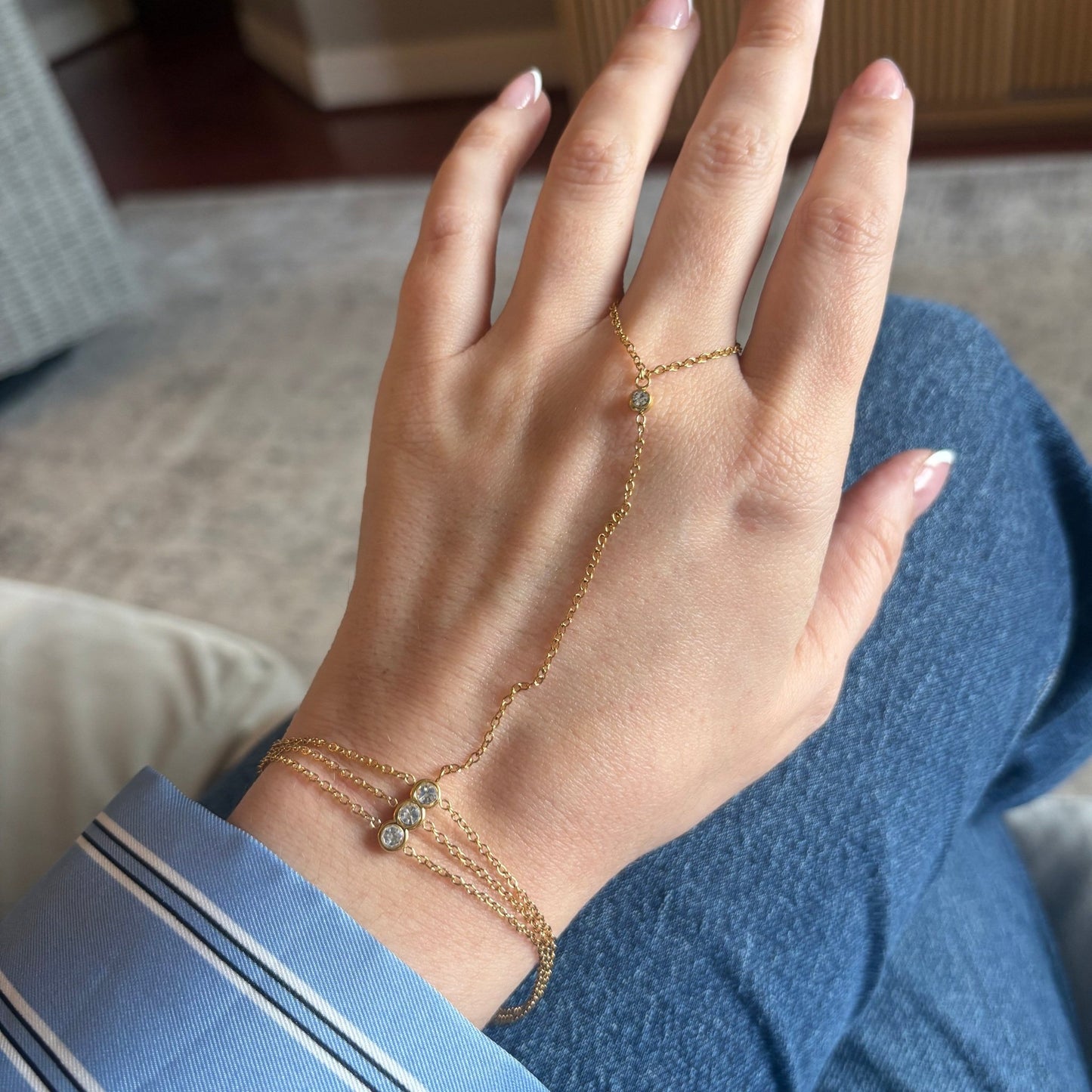 Ava hand chain bracelet lifestyle shot