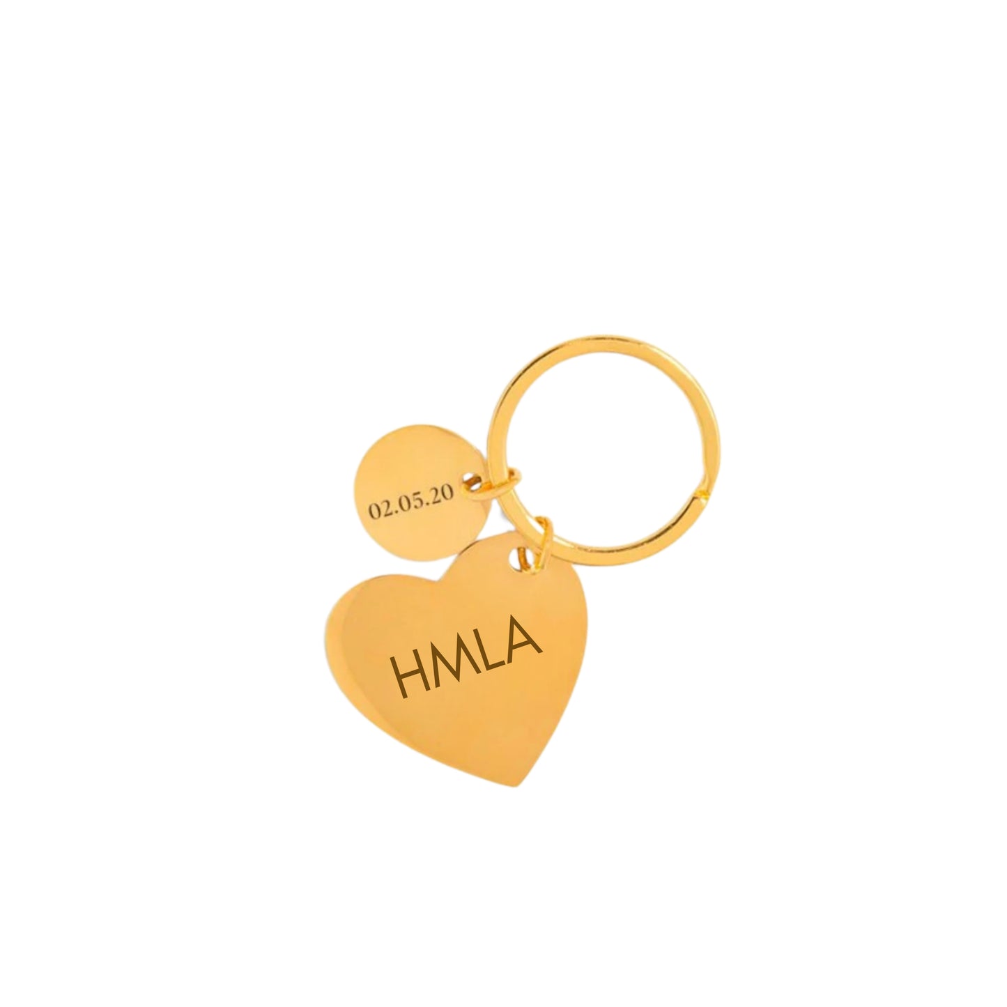 Personalized circle and heart keychain, perfect for this Chirstmas season to gift someone.