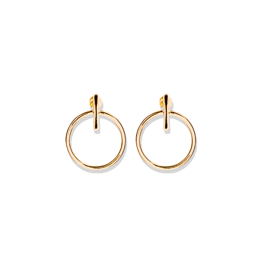Circle Dangle Stud Earrings