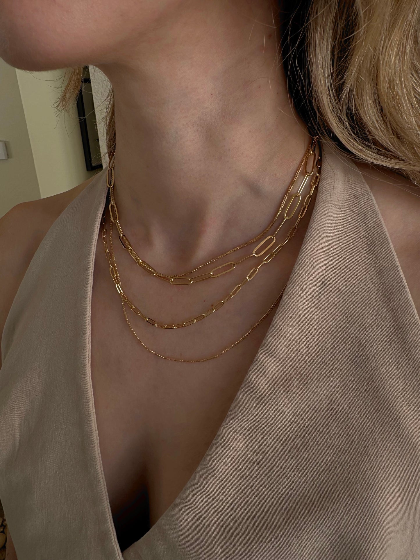 Box Chain Gold Necklace