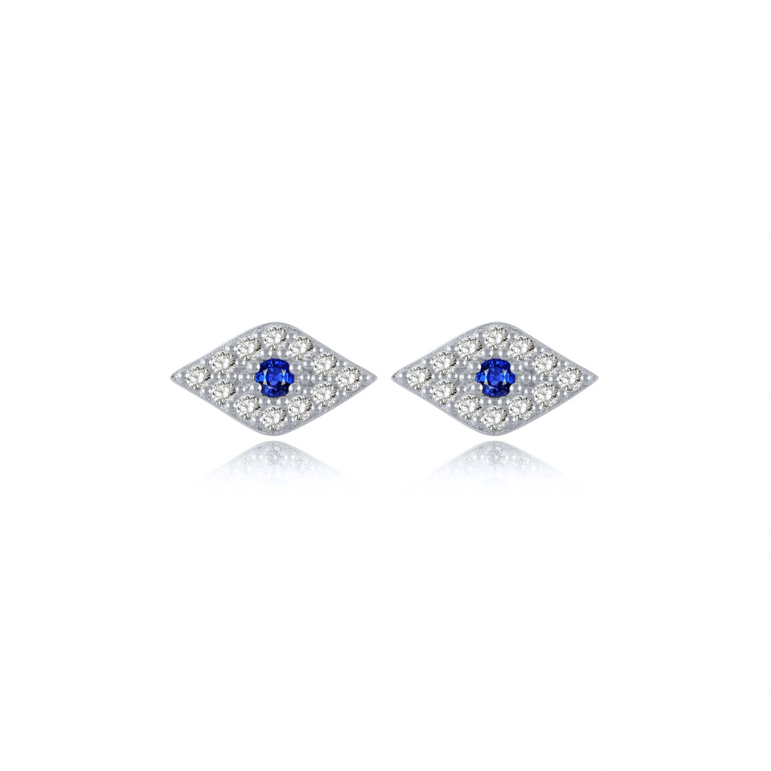 Protect yourself from bad vibes with these Evil Eye Blue Spark Silver Studs. The sparkling blue eye design adds a touch of playfulness to any outfit.
Stay stylish and quirky while warding off negativity.
Material: 925 Sterling Silver + CZ
Measurements: .3 in x .15 in