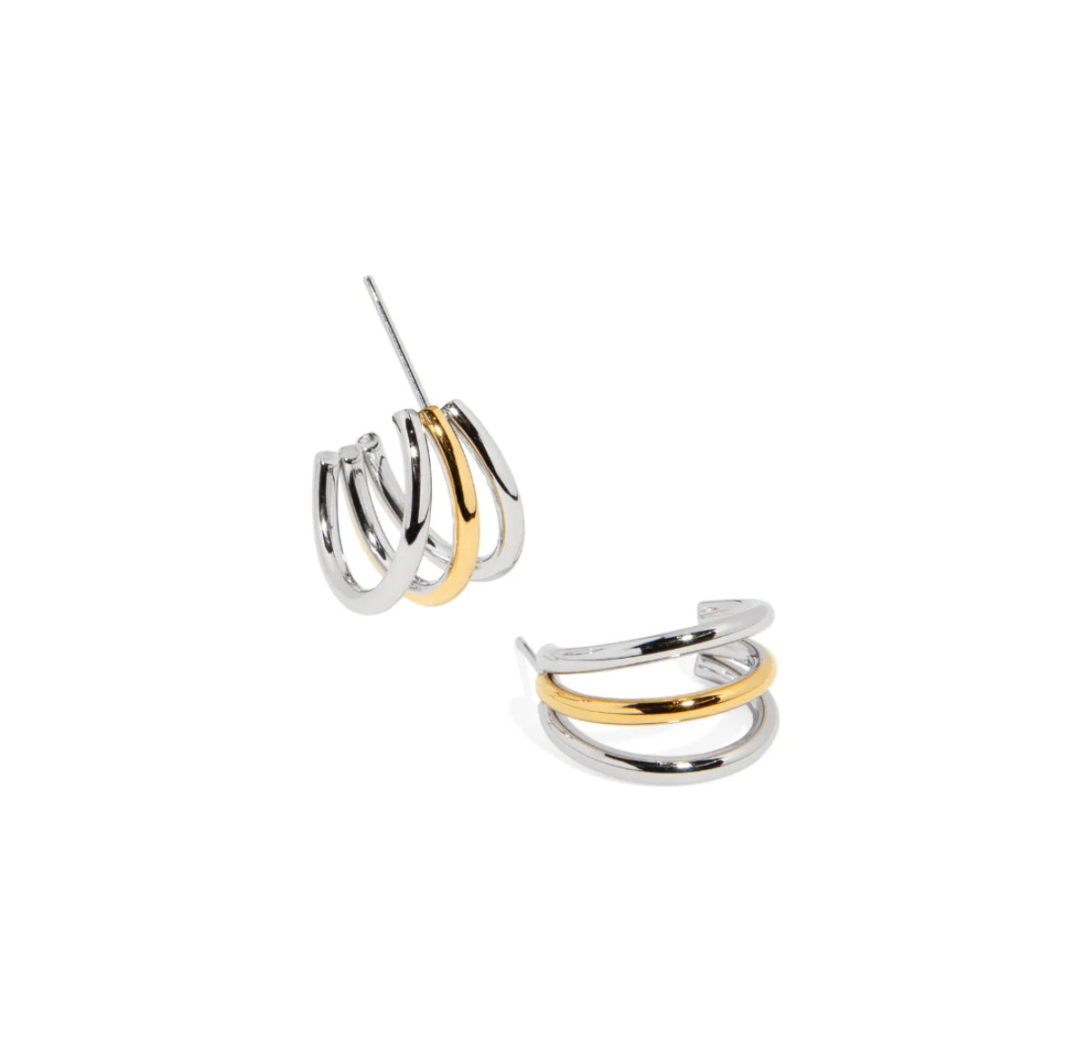 Dual Color Triple Hoops