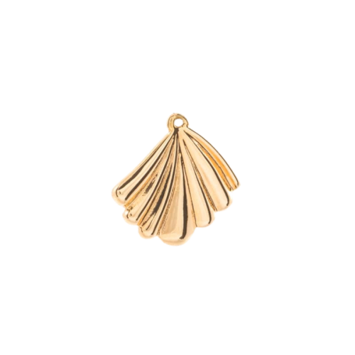 Large Sea Shell charm in 22K gold-plated finish