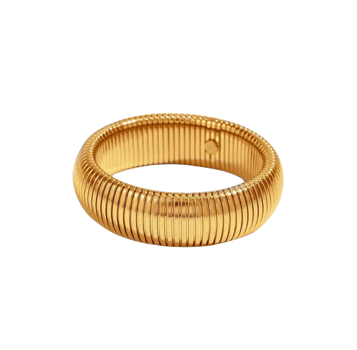 The Golden Stretch Chunky Chain Bracelet is a stylish and versatile accessory crafted from gold-toned materials. The chunky design implies a bold and substantial link pattern, contributing to its statement appearance. The use of a stretch mechanism suggests ease of wear and flexibility, allowing the bracelet to comfortably fit various wrist sizes. This accessory combines the classic appeal of chunky with the convenience of a stretch bracelet, making it a fashionable and accessible choice for both casual