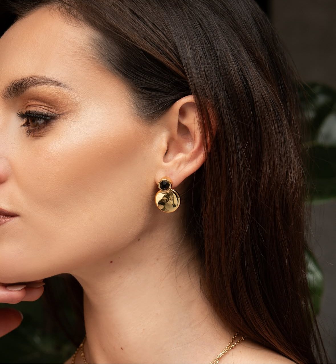 Nerea Black Large Earrings