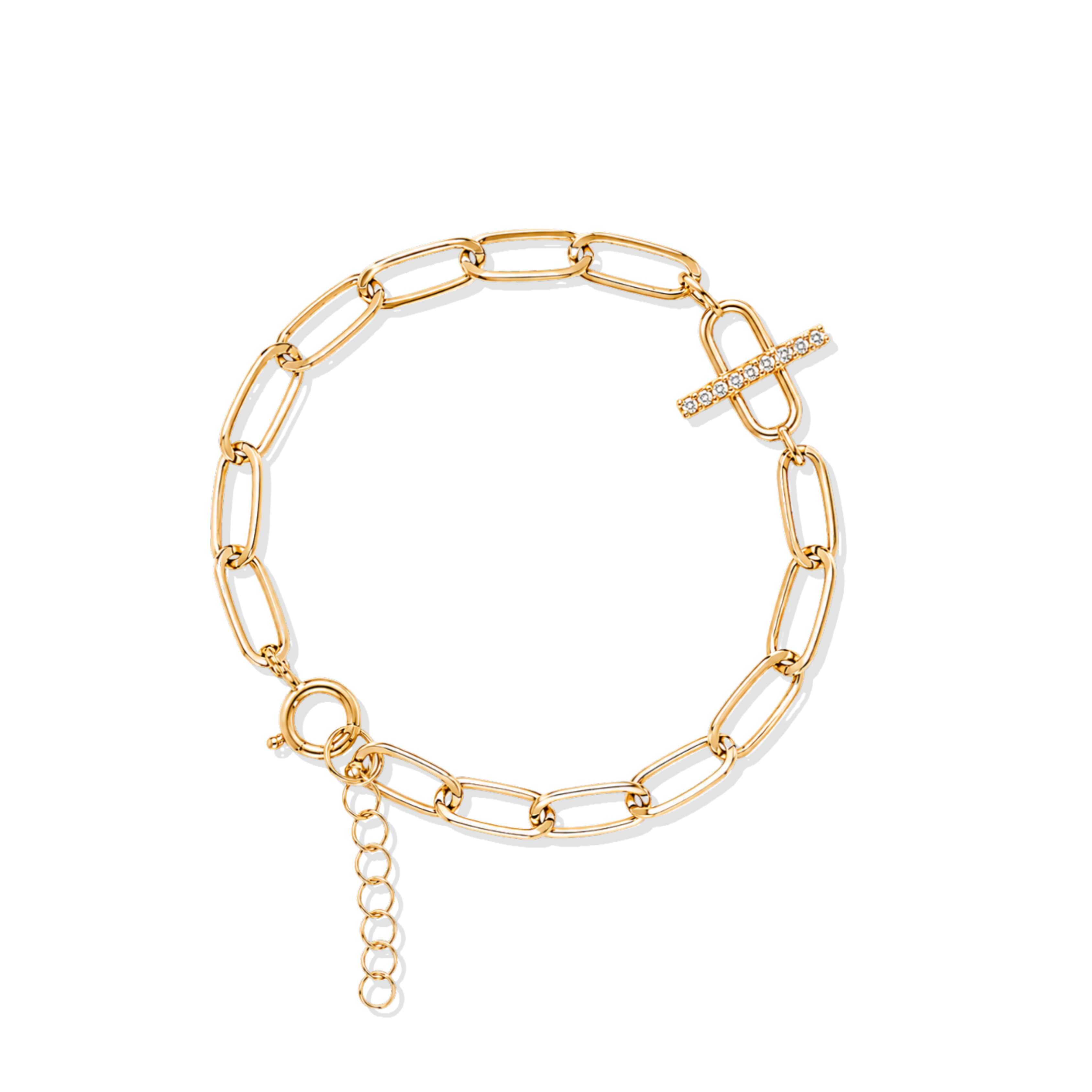Toggle Paperclip Gold Bracelet | Sterling Silver | Fanie Marie
