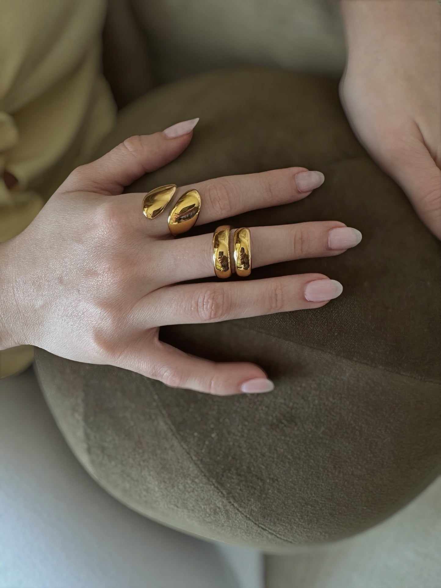 Aura Spiral Gold Ring | Open Wrap Statement Band
