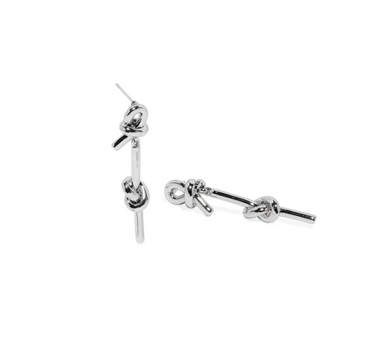 Elegant silver double knot earrings, a perfect Christmas gift for a loved one.