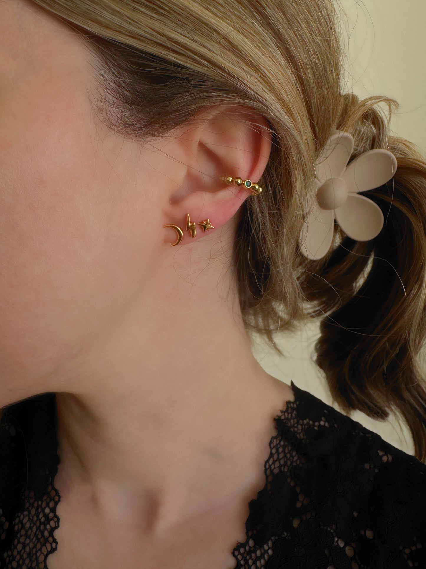 Mini Crescent Moon Studs
