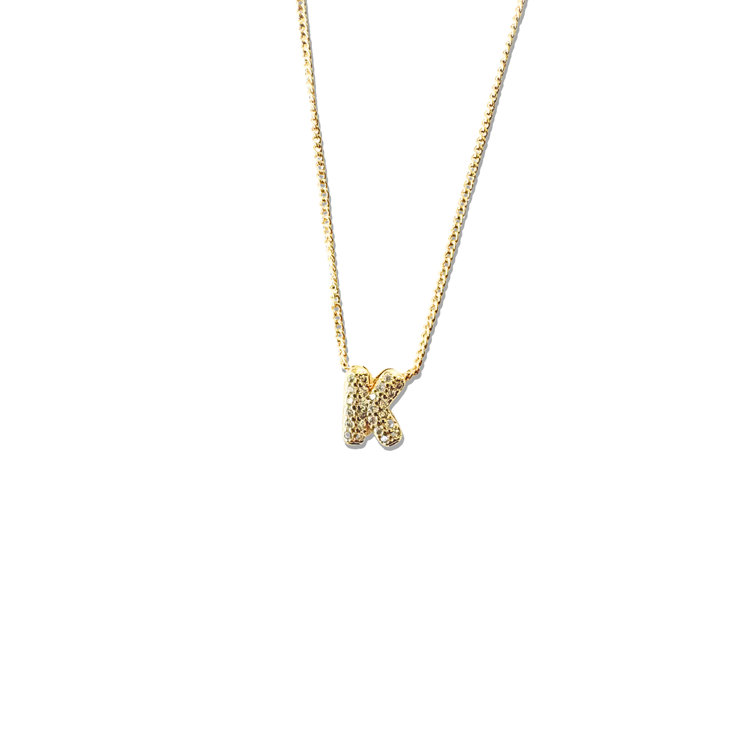 Initial Bubble Gold Necklace