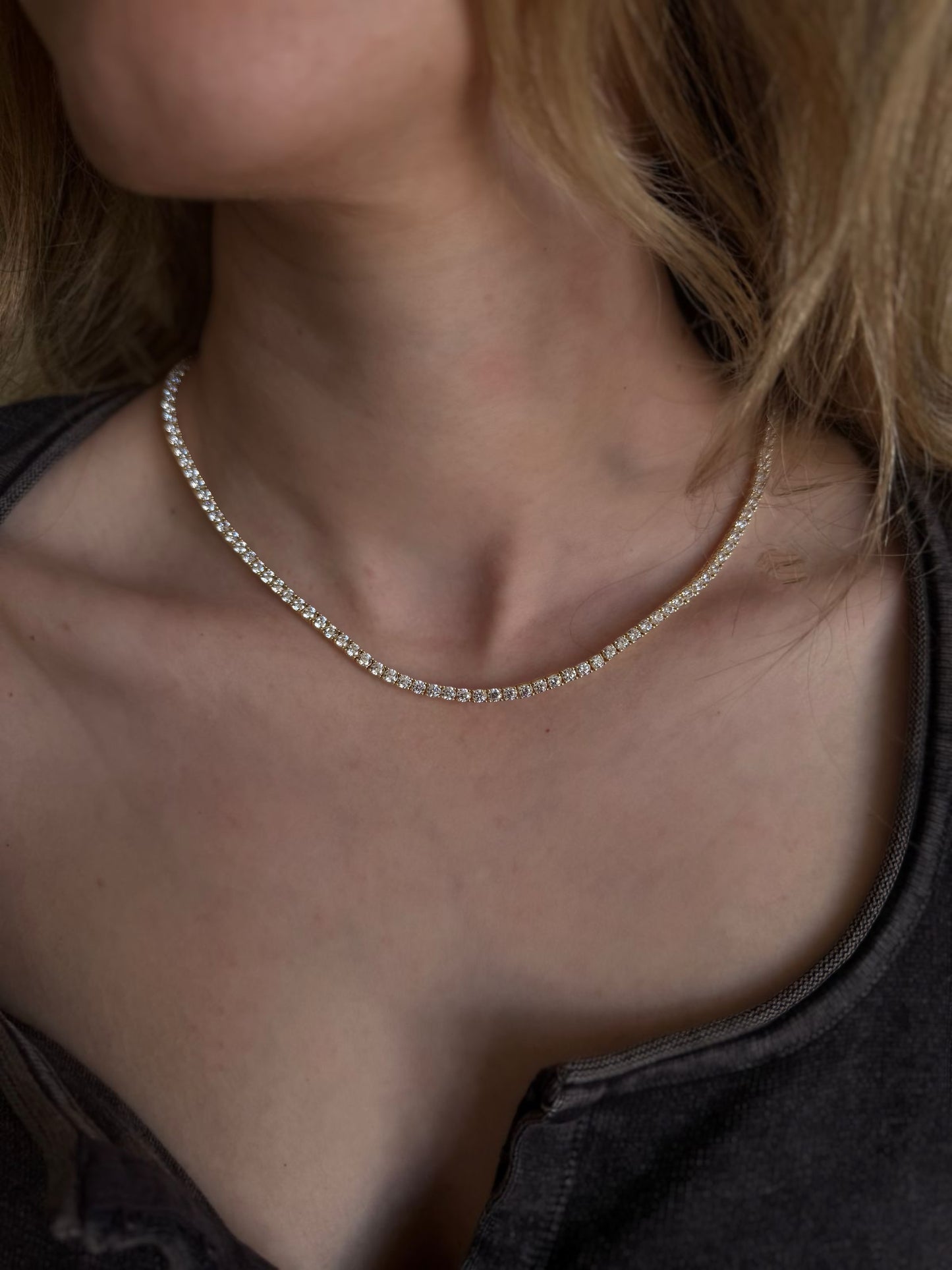 Serena Gold Tennis Necklace