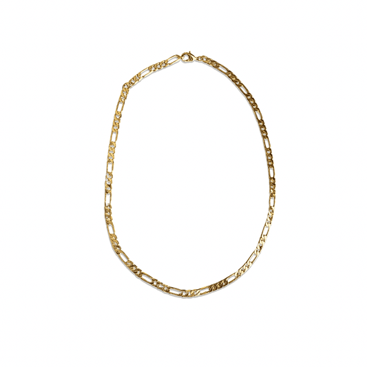 Kira chunky gold figaro chain choker detail