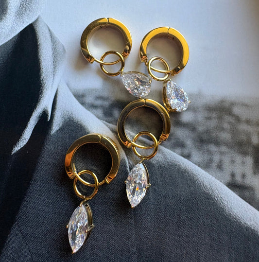 Brooke drop zircon earrings lifestyle shot