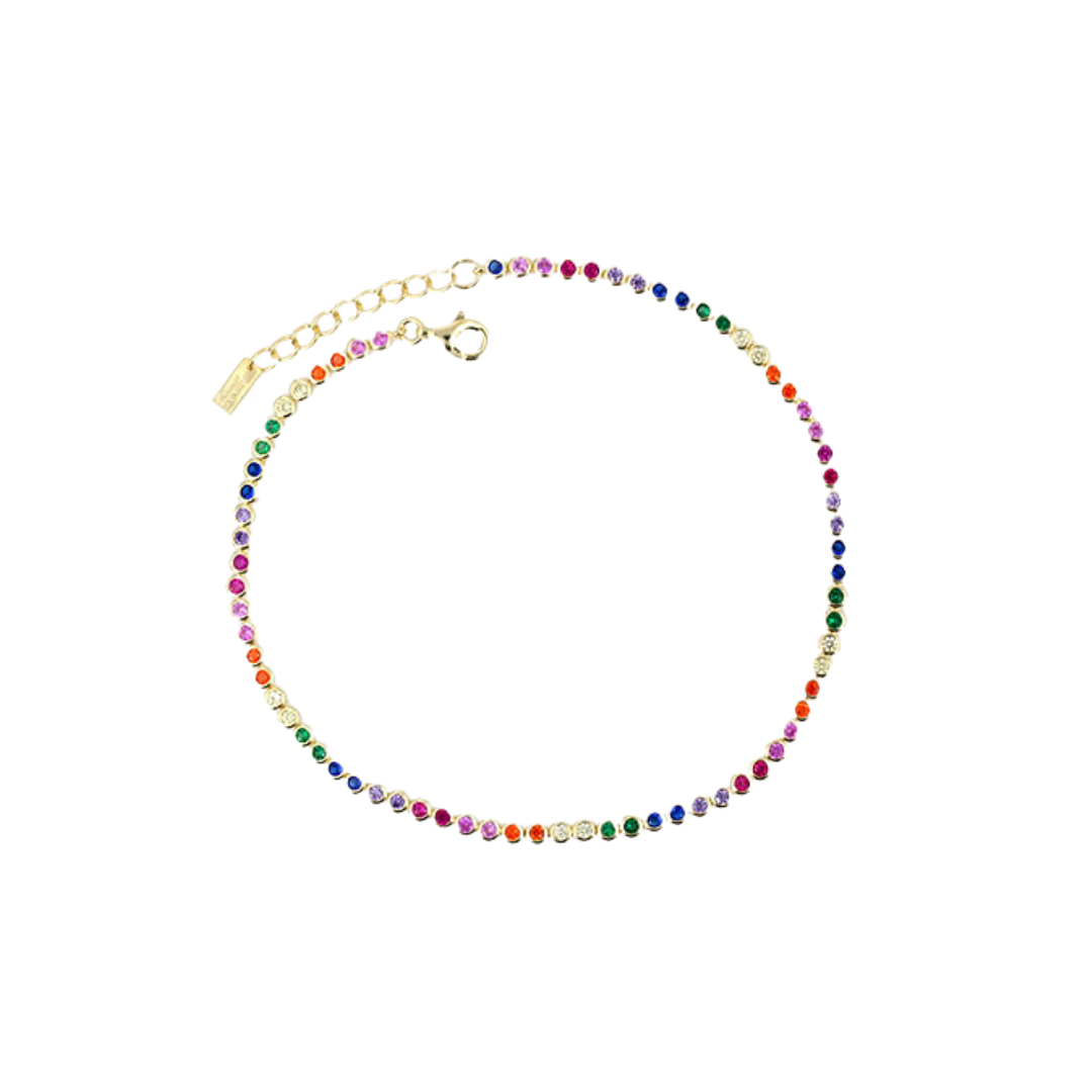 Ready for Spring Break?
Add a pop of color to your beach look with our RAINBOW ANKLET! 🌈
Perfect for daily use, this anklet will brighten up any outfit.
Celebrate summer with this playful and quirky accessory.
Don't blend in, stand out with our RAINBOW ANKLET!
Material: Sterling silver .925 + 18K gold plated
Measurements: 9.15 + 1.10 in