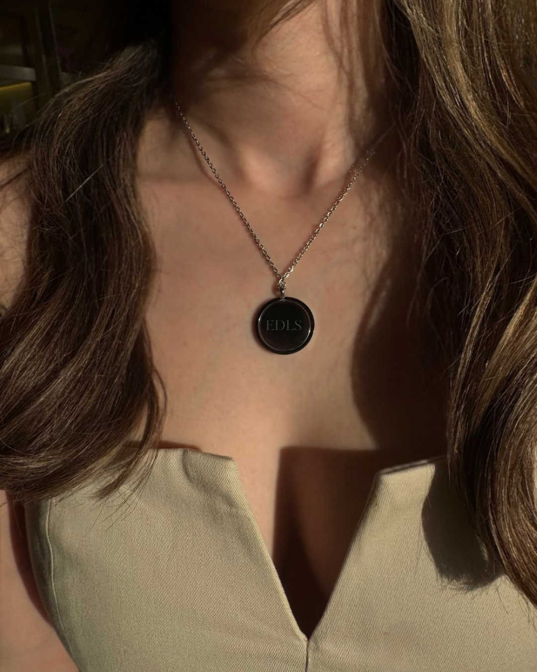 Round Charm Silver Necklace