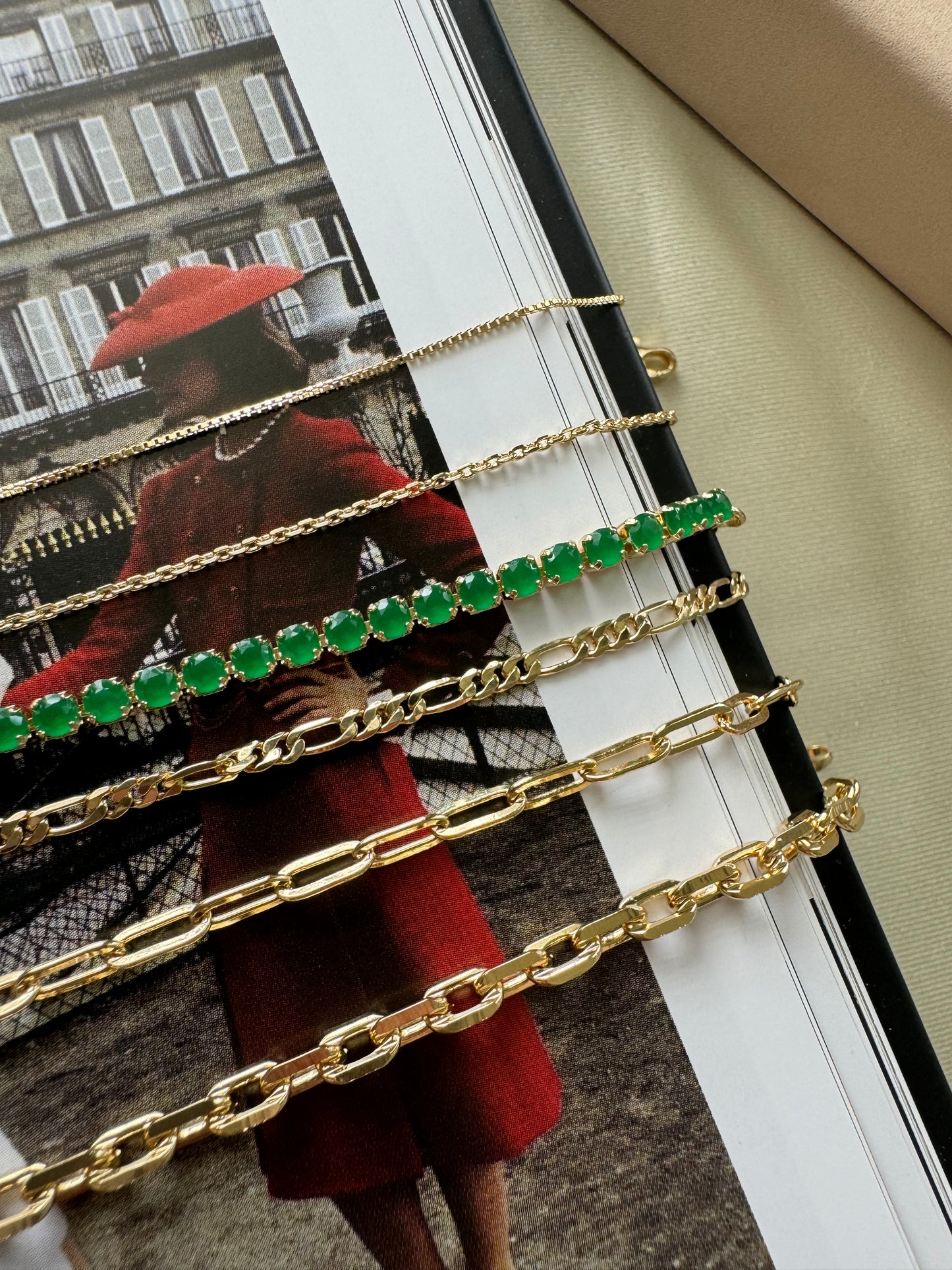 Flat Figaro Chain Bracelet - Fanie Marie Jewelry