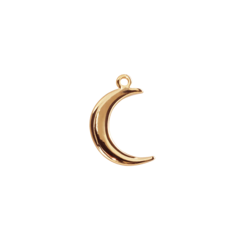 Waning Crescent Moon charm in 22K gold-plated finish