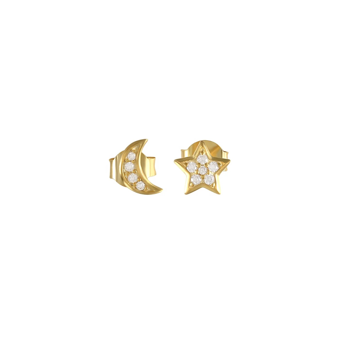 These stunning earrings feature intricate star and moon designs, crafted with expert precision. Made from high-quality materials, they are not just stylish but also durable.
Perfect for everyday wear.
Unleash the power of your YOUniverse… and look HOT doing it.
Material: 925 Sterling Silver + gold plated 18K
Measurements: star: .25 in moon .27 x .17 in