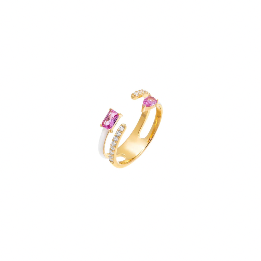 Get ready to turn heads with the MAGNIFIC PINK RING! This statement piece will add a fun and playful touch to any outfit. Stand out from the crowd with this quirky and eye-catching accessory.
Material: Sterling silver .925 + 18K gold plated
Measurements: size 6 but can be ajusted to 7