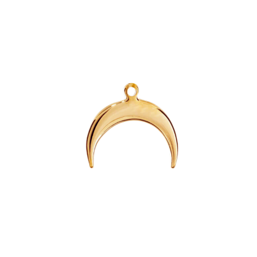 Upside Down Moon charm in 22K gold-plated finish