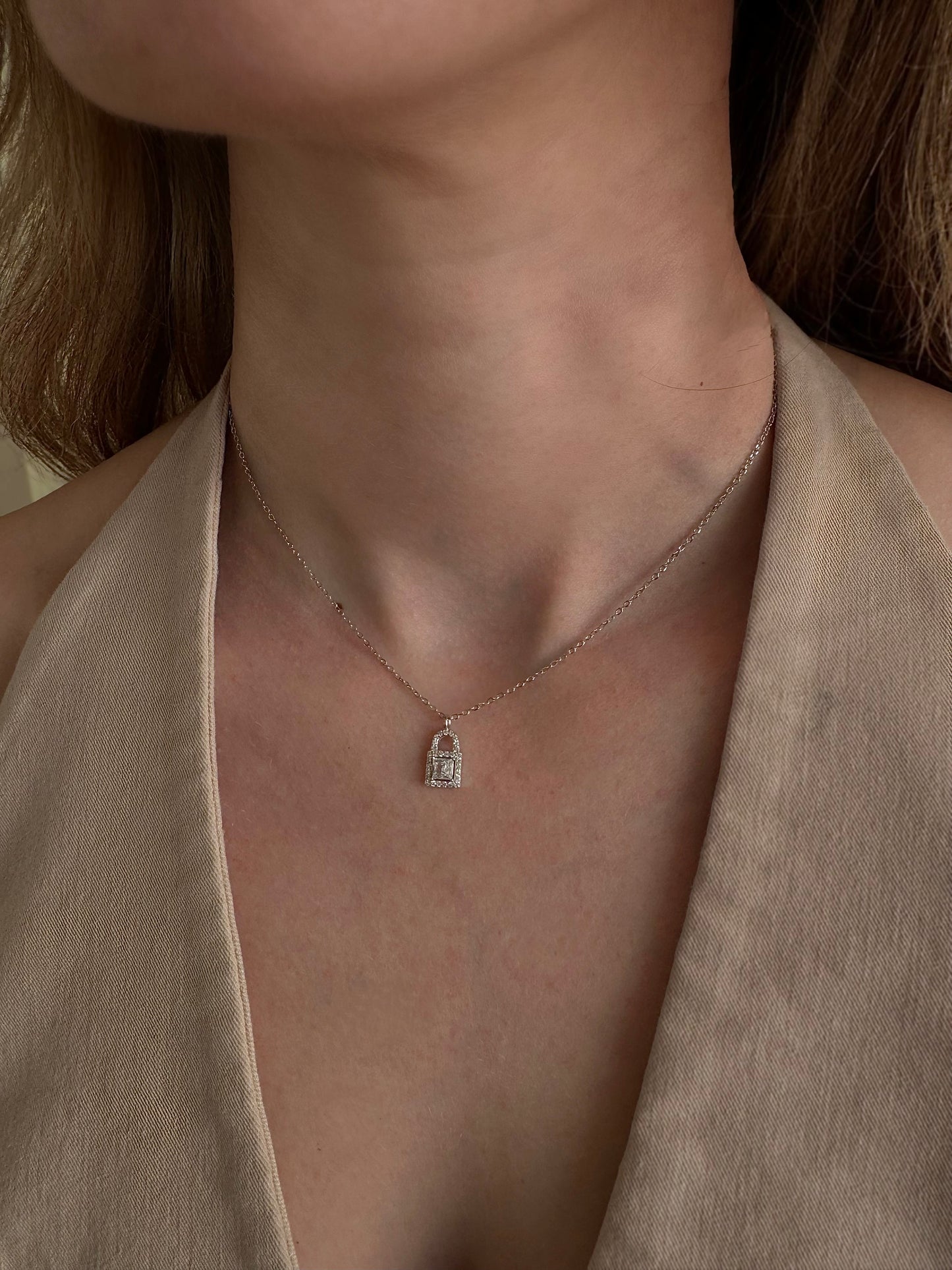 Silver Lock Necklace