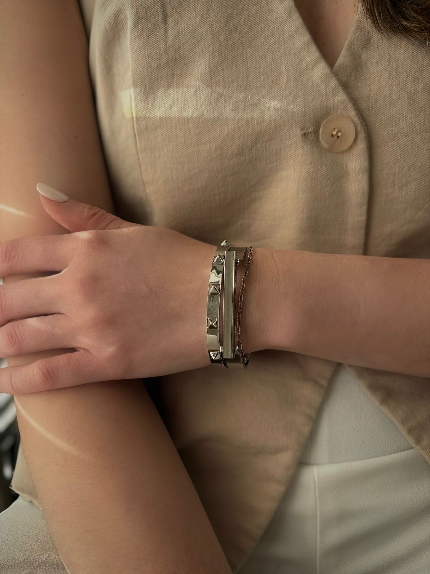 Bold Bar Silver Bracelet