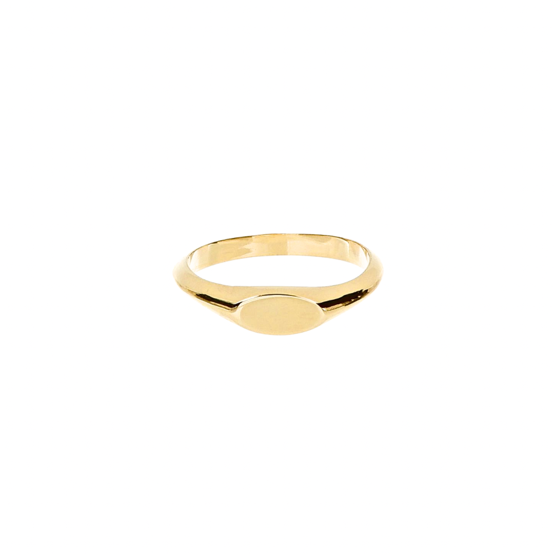 Gold Oval Signet Ring