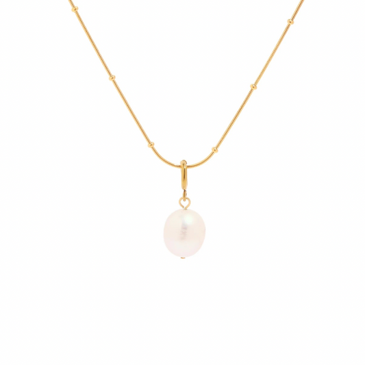 Rock a stylish look with our Single Pearl Round Beads Necklace.
Featuring a single pearl suspended on a delicate chain, this necklace adds a touch of elegance to any outfit.
Perfect for dressing up or down (and pearl-ifying any ensemble)! Get yours now!
Material: 925 Sterling Silver + gold plated 18K 
Measurements: 16 in + 1.75 in
