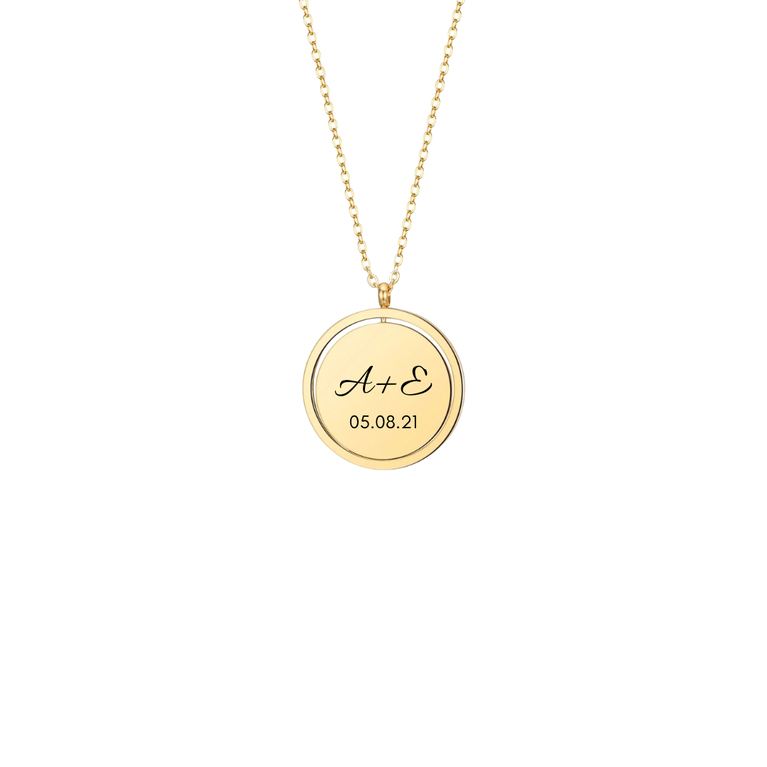 Round Charm Gold Necklace