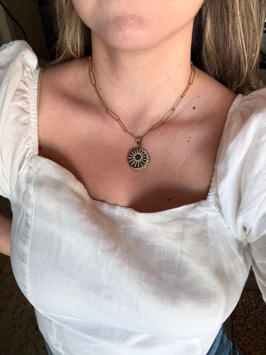 Solara Sun & Moon Medallion Necklace
