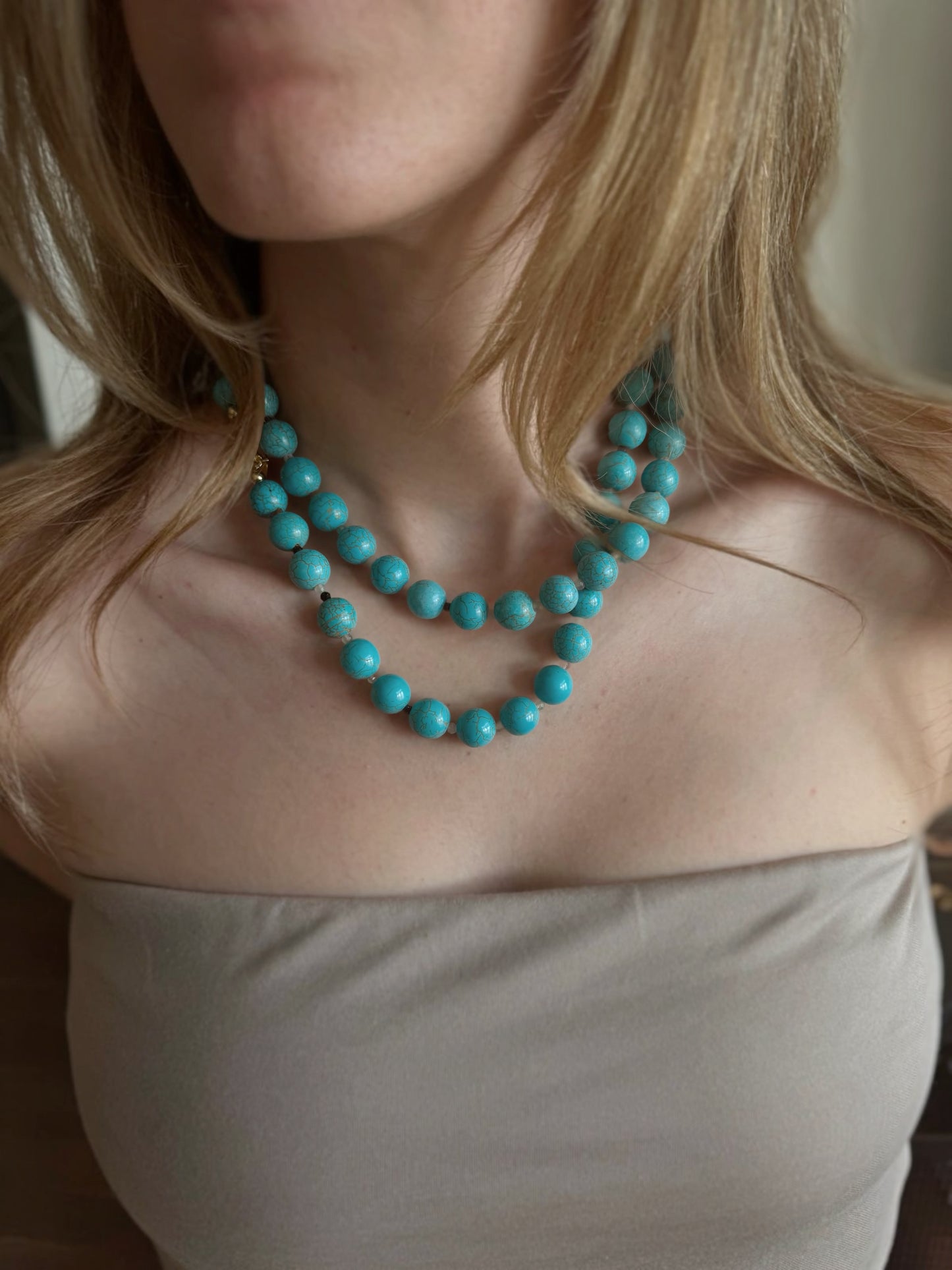Turquoise Howlita Double Necklace