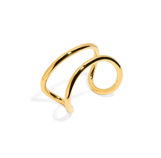 Sterling silver .925 + 18K gold plated. You get the look & feel of gold jewelry at a fraction of the price.