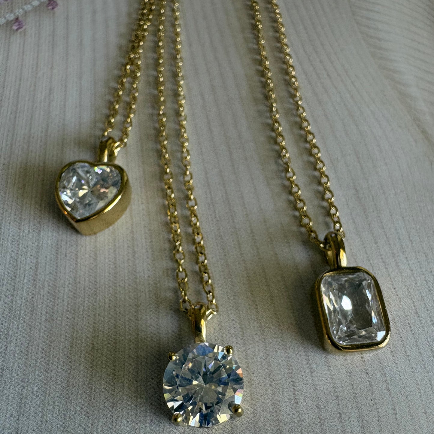 Kayla solitaire necklace detail shot