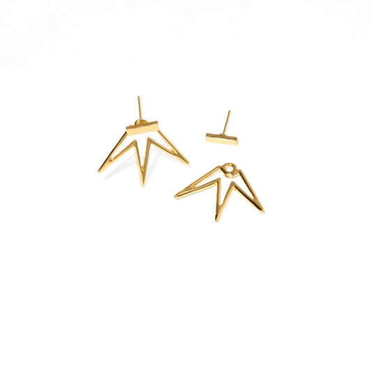 Expertly designed, these 3 SPIKE STUDS offer versatility with their 2-in-1 design.
Featuring sleek spikes, these studs add a modern edge to any look. Crafted with precision, they provide a stylish and sophisticated touch. Perfect for those seeking a bold and fashion-forward accessory.
Material: 14K gold plated