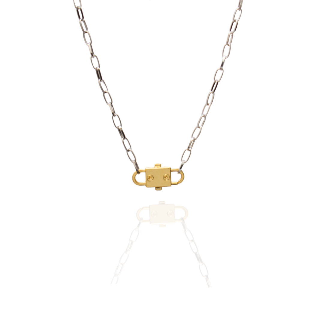Elyse_Necklace 24k Carabiner Necklace