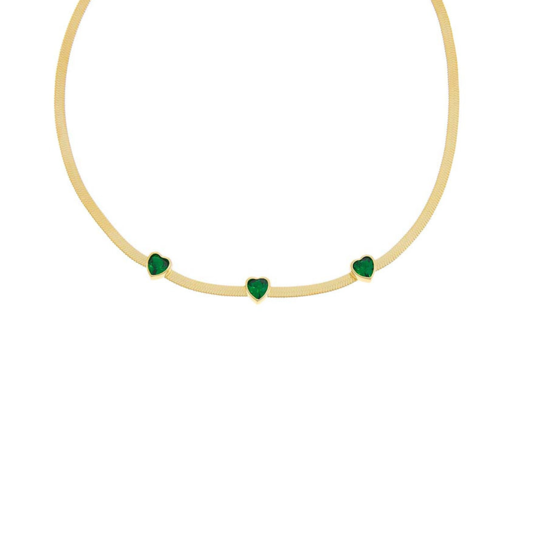 Slither your way into someone's heart with our Emerald Heart Snake Necklace! This stunning piece features a charming snake design with a sparkling emerald heart at the center. A unique and playful addition to any jewelry collection. (Warning: may cause extreme envy from friends)
 
Material: Sterling silver .925 + 18K gold plated
Measuerments: 1.8 x 1.6 cm