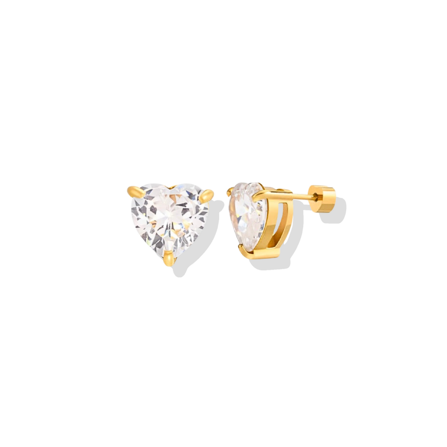 Heart Zircon Stud Earrings