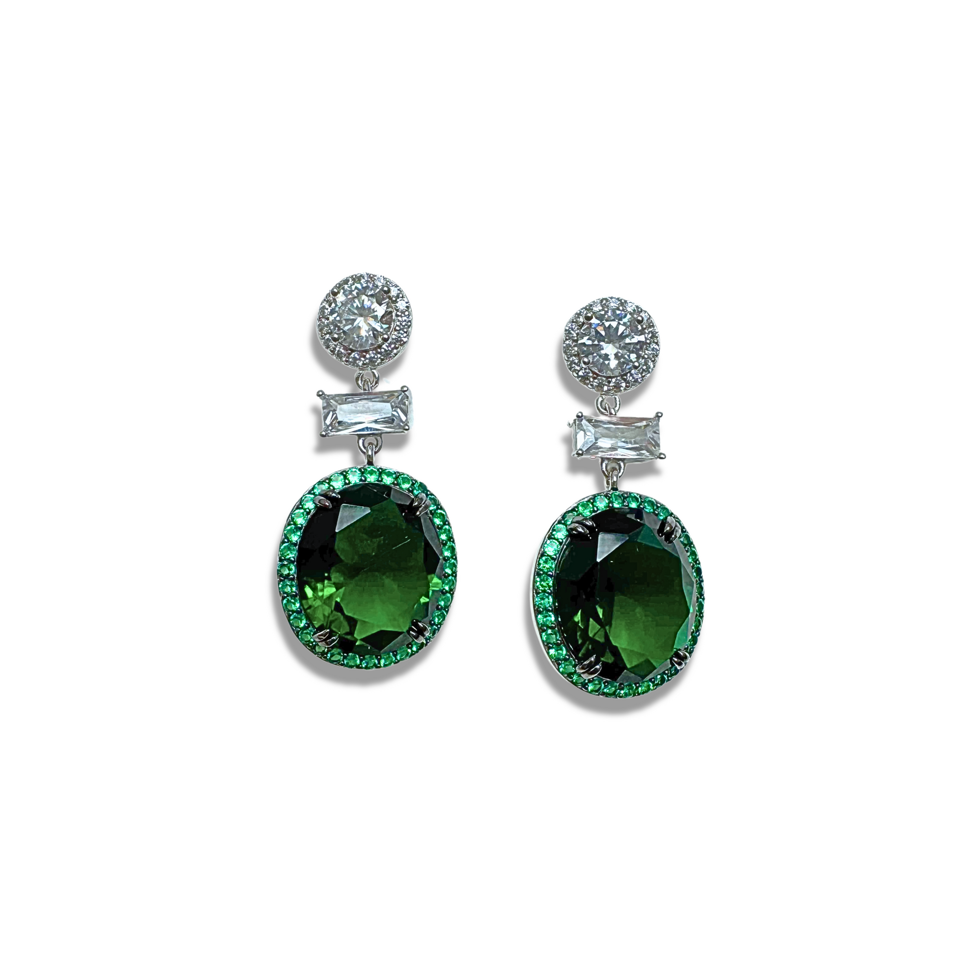 Fayre Green Earrings, made with genuine Swarovski