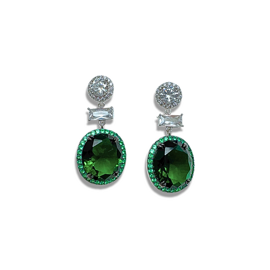 Fayre Green Earrings, made with genuine Swarovski
