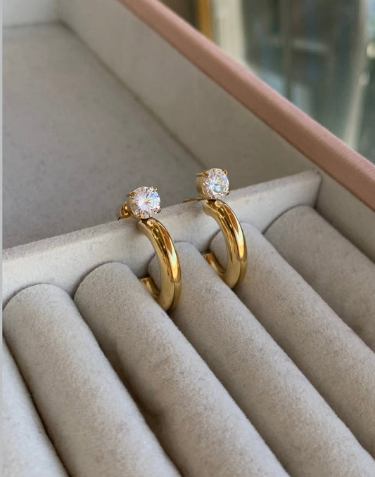Tiffany Zircon Hoop Earrings
