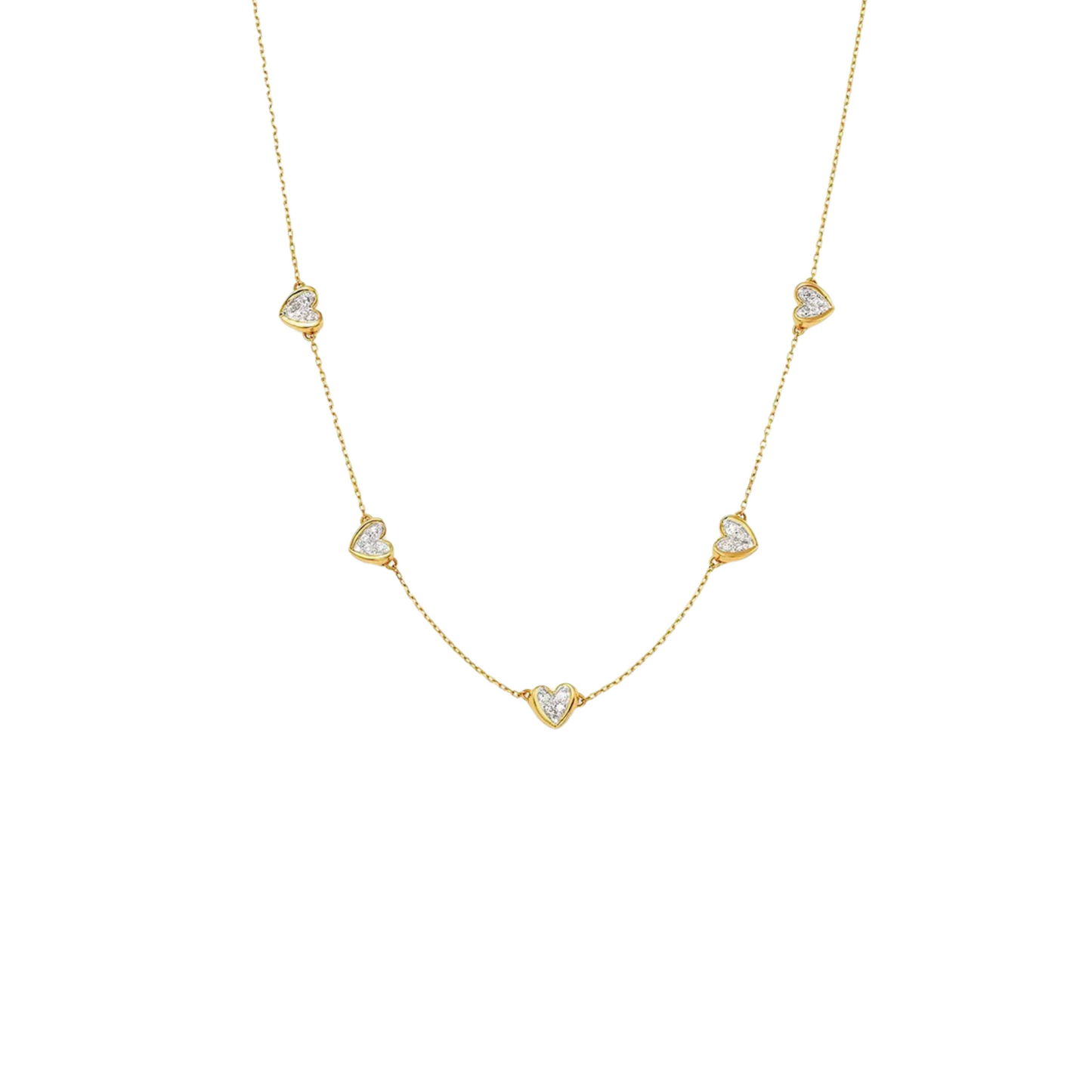 Golden Blush Multiheart Necklace