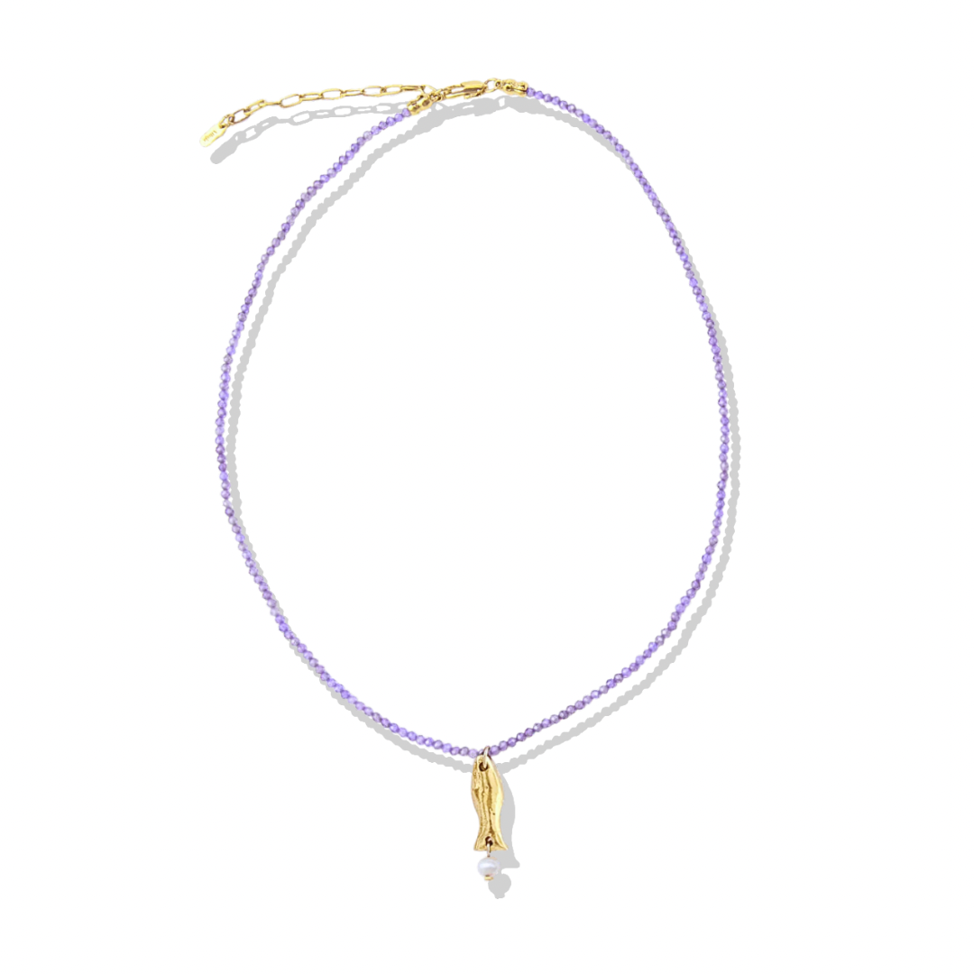 The Lilac Drift – Fish Pendant Necklace