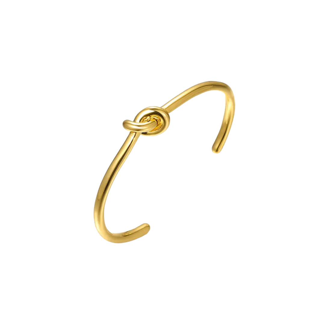 This elegant KNOT GOLDEN BRACELET features a unique knot design that symbolizes love and unity. Made with high-quality materials, this bracelet is the perfect accessory for adding a touch of sophistication to any outfit. Show your love and add this timeless piece to your jewelry collection.
Material: 100% brass and 18k gold plated
Measurements : 2.1 x 2.5 in
