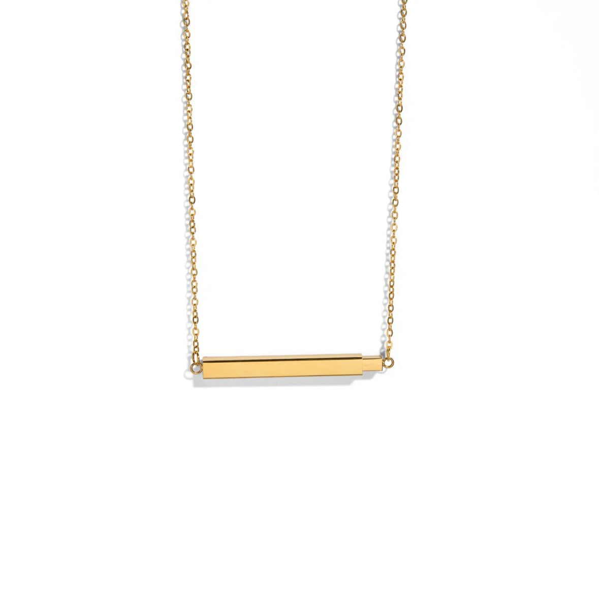 Unleash your inner side with this SECRET MESSAGE GOLDEN NECKLACE! The sleek design doubles as a hidden compartment, perfect for storing a special note or reminder. Keep your secrets close and stylish with this one-of-a-kind necklace.